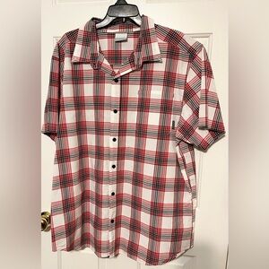 Columbia Sportswear Company Men's Red White and Black Plaid Shirt XL
